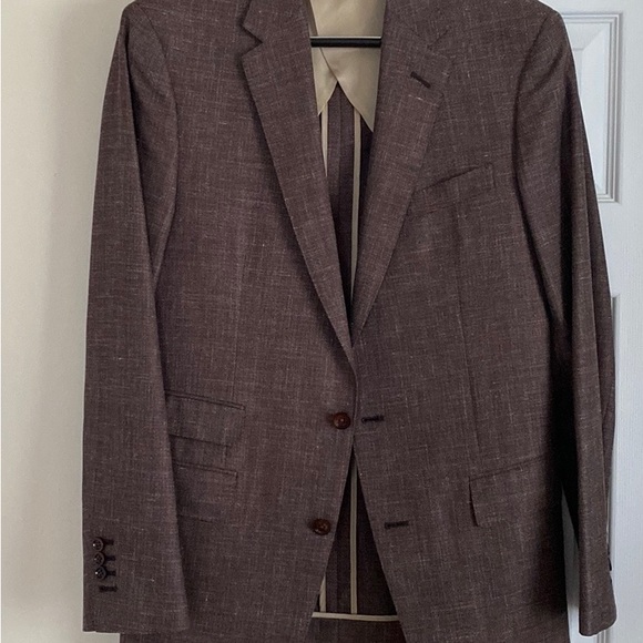 Sports Jacket Maroon Brown Linen (Custom) 40L